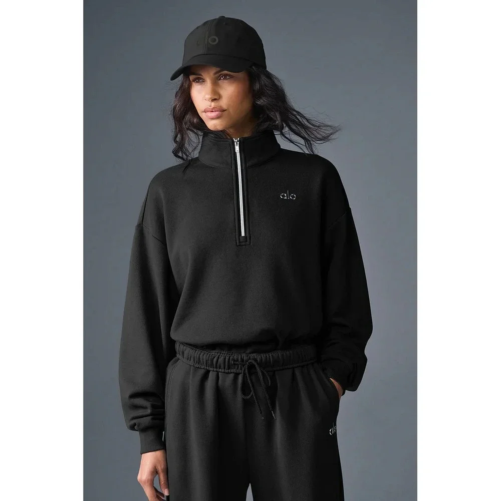 626-Alo-Accolade 1/4 Zip Pullover-Black